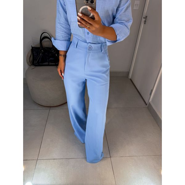 Calça alfaiataria Liza azul céu
