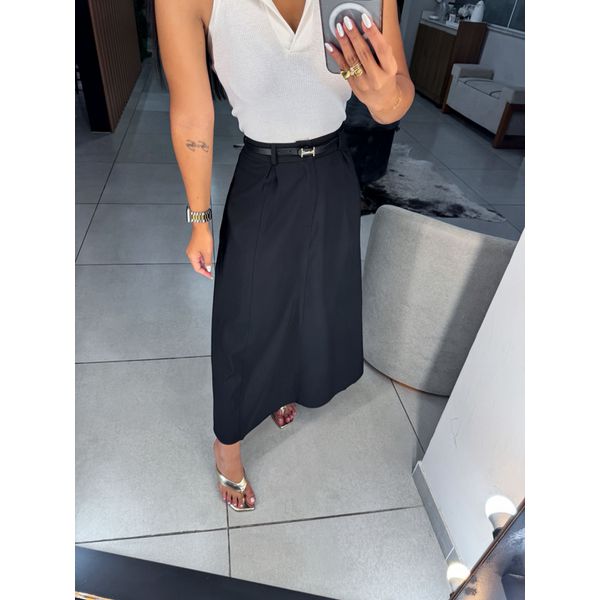 Saia alfaiataria serena preta