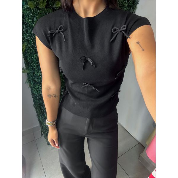 Blusa laço preta