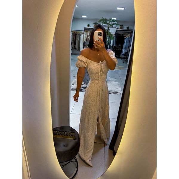 Vestido Mabel bege claro