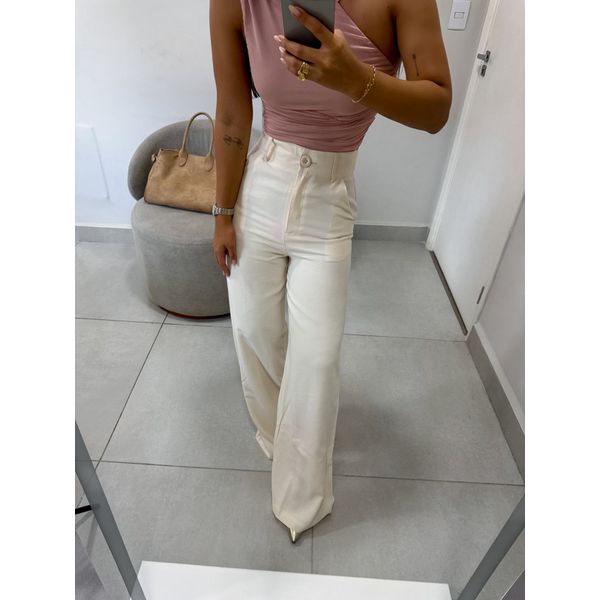 Calça alfaiataria Isadora creme
