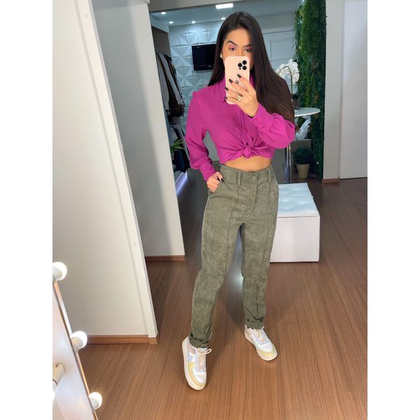 Calça veludo verde
