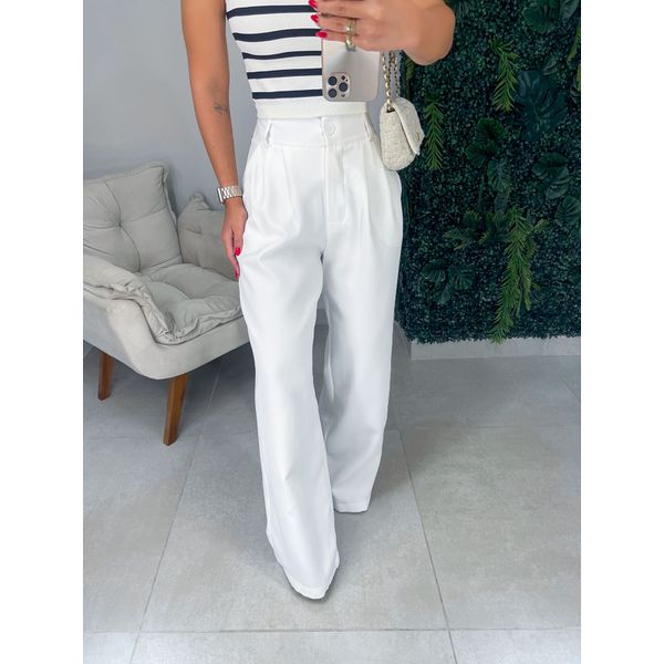 Calça alfaiataria Lauren branca