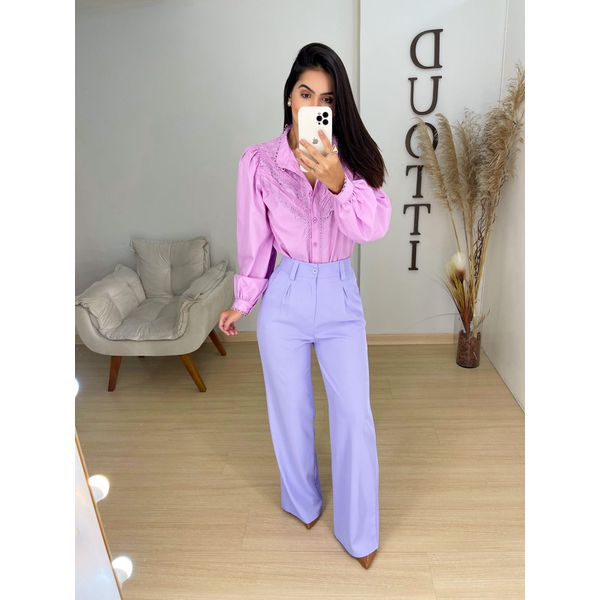 Pantalona alfaiataria Laura lilás