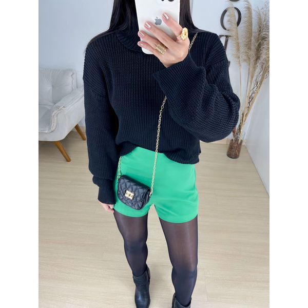 Short alfaiataria verde