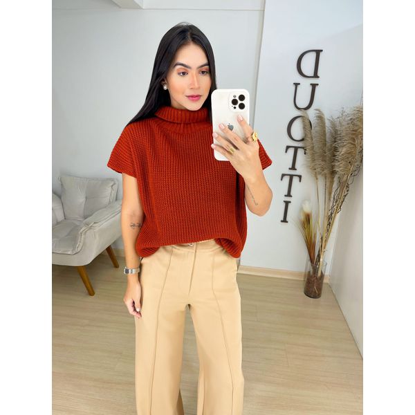 Colete Tricot caramelo