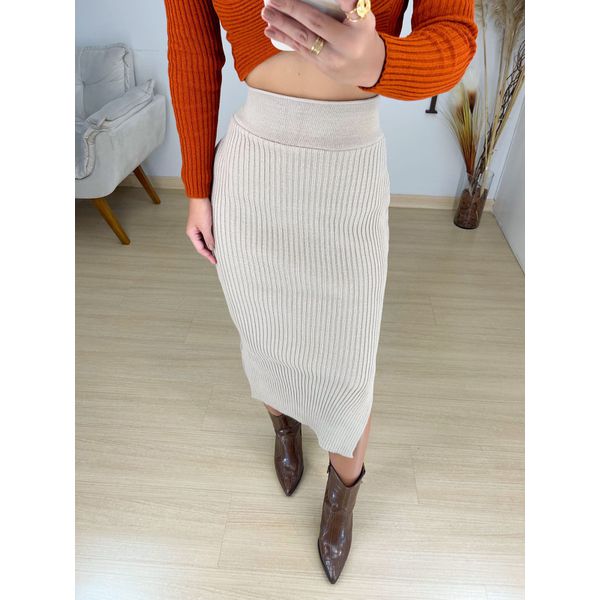 Saia tricot nude