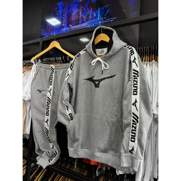 CONJUNTO MOLETOM MIZUNO - CINZA