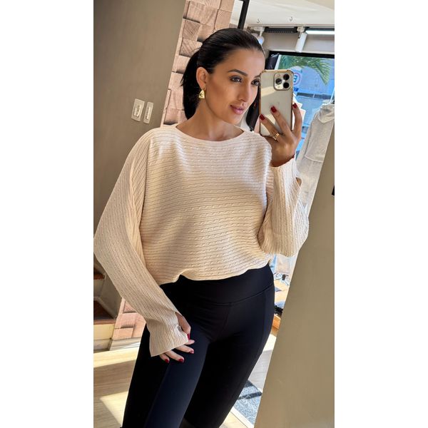 BLUSA MORCEGO DEDINHO AREIA