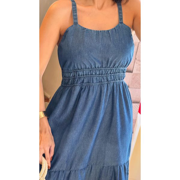 VESTIDO MIDI JEANS- AZUL