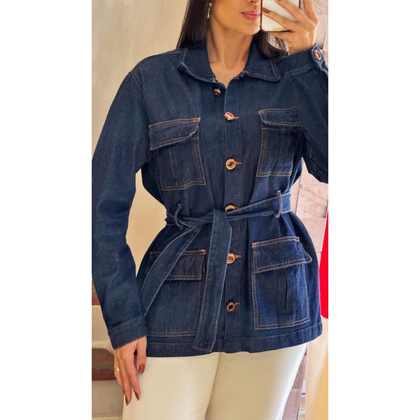 PARKA JEANS GOLA REMOVÍVEL- AZUL