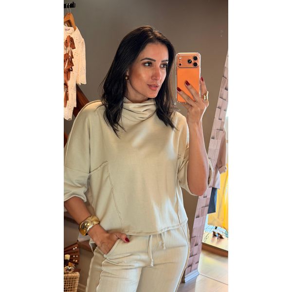 CONJUNTO MOLETOM JAQUE- BEGE