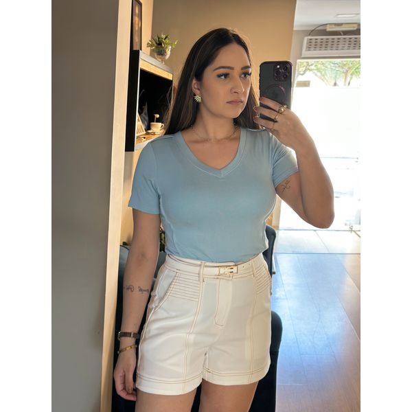BLUSA GOLA V BETINA- AZUL CANDY 