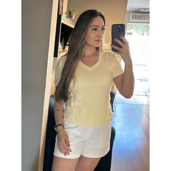 BLUSA GOLA V BETINA- AMARELO CANDY