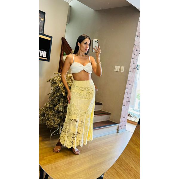 SAIA CROCHE DAPHNE- AMARELO