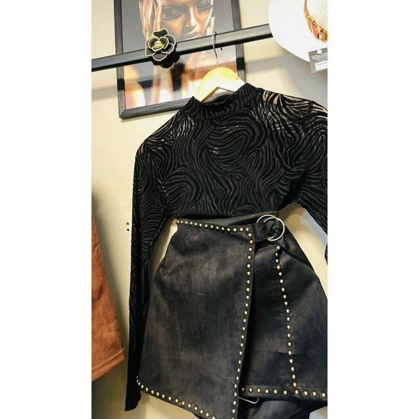 SAIA SUEDE APLICAÇÕES- PRETO