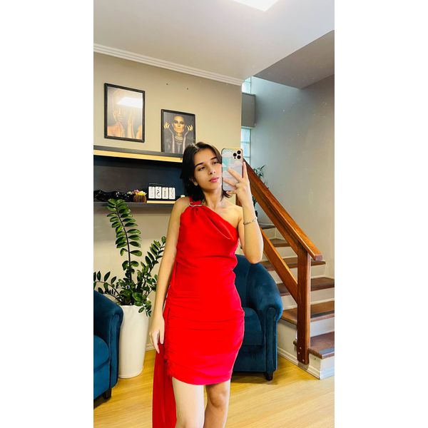 VESTIDO DRAPEADO TIFFANY- VERMELHO