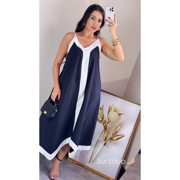 Vestido Luna - Preto e Branco