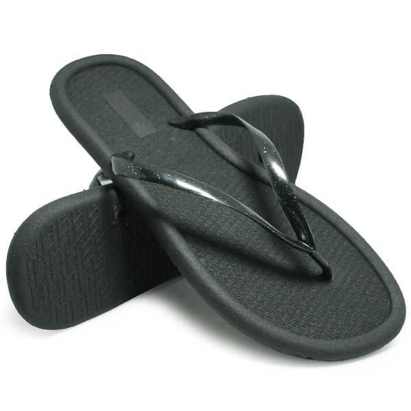 Chinelo de Dedo Flip Flop Tiras Preto