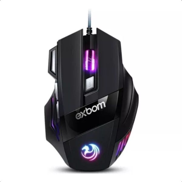 Mouse Gamer Luminoso Com Fio Para Jogo