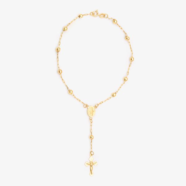 Pulseira Terço Pérola Ouro