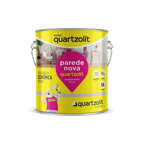 Tinta Acrílica Parede Nova Eco Quartzolit 3,6L - Antimofo