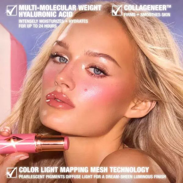  Blush novo Unreal Lip + Cheek Glow Blush Stick with Hyaluronic Acid 
