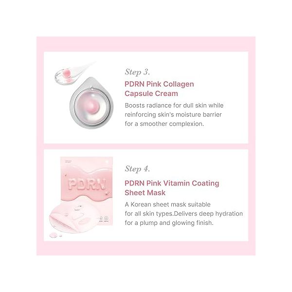  Kit medicube Salmon DNA PDRN Trial Kit,Glass Glow Mini Skincare Set with Toner, Serum & Sheet Mask for Hydrating, Firming, Moisturizing,Gift & Travel Essentials for Women & Girls