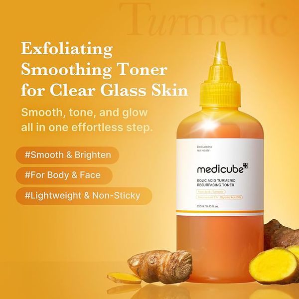 Medicube Kojic Acid Turmeric Smoothing Toner for Face & Body