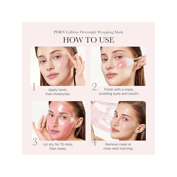 Medicube PDRN Caffeine Night Wrapping Mask – Máscara Facial Noturna com DNA de Salmão, Cafeína e Colágeno