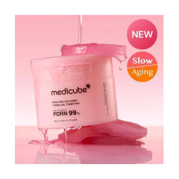 MEDICUBE PDRN PINK COLLAGEN Tonificante GEL TONER PAD