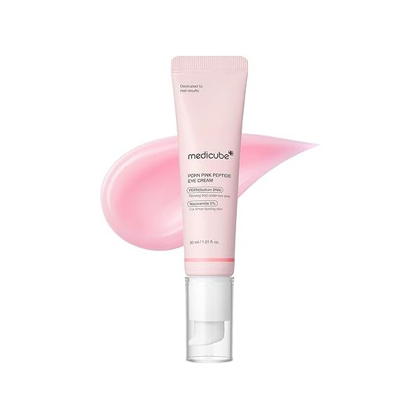 Medicube Salmon DNA PDRN Pink Peptide Eye Serum with Niacinamide and 99% Purity Retinol for Fine Lines