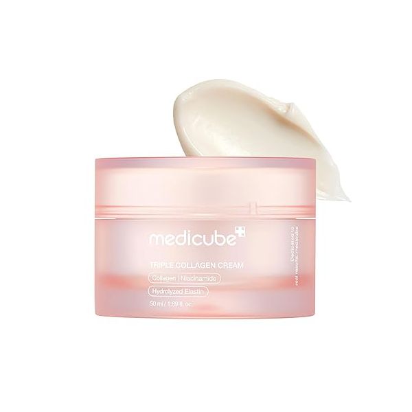 Medicube Triple Collagen Cream - Hydrating & Firming Moisturizer with Hyaluronic Acid, Premium Elastin, Shea Butter
