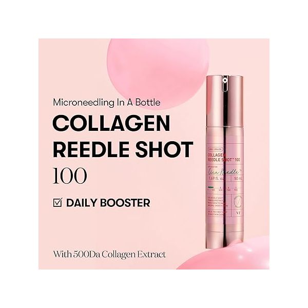  VT COSMETICS Collagen Reedle Shot 100, Microneedling Serum, Firming & Elasticity, 500Da Collagen Extract