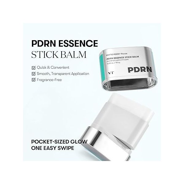 VT COSMETICS PDRN Essence Stick Balm, PDRN Collagen Multi Wrinkle Stick, All-in-One Eye & Neck Treatment, Glow Makeup Base & Face Treatment Balm, Plumping, Fine Lines 