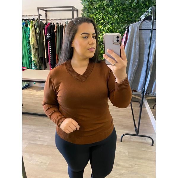 Blusa básica de modal marrom 