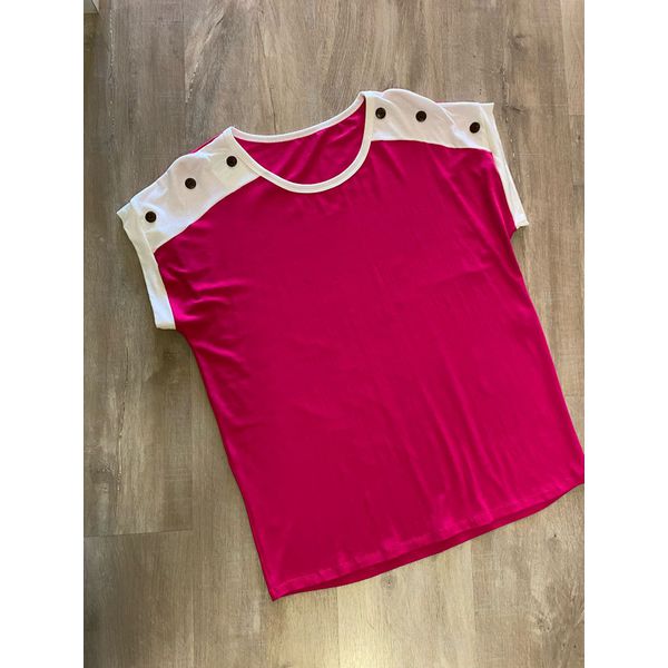 blusa viscolycra com botões pink 