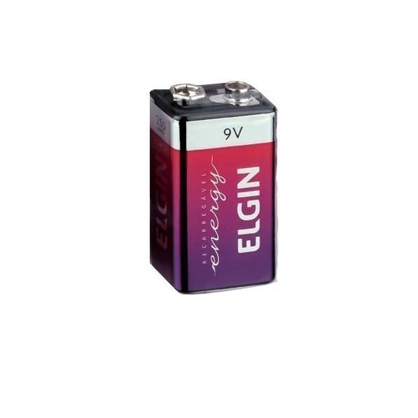 Bateria 9V Recarregável 250mah Elgin