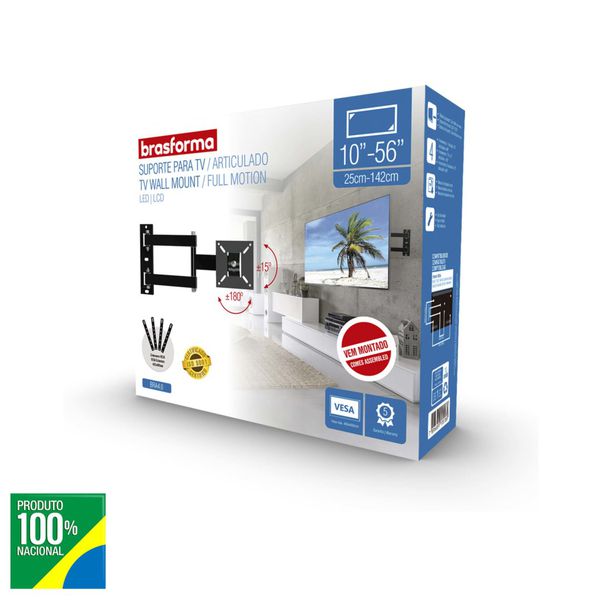 Suporte Articulado/Inclinável para TV Brasforma BRA 4.0 10'' - 56''
