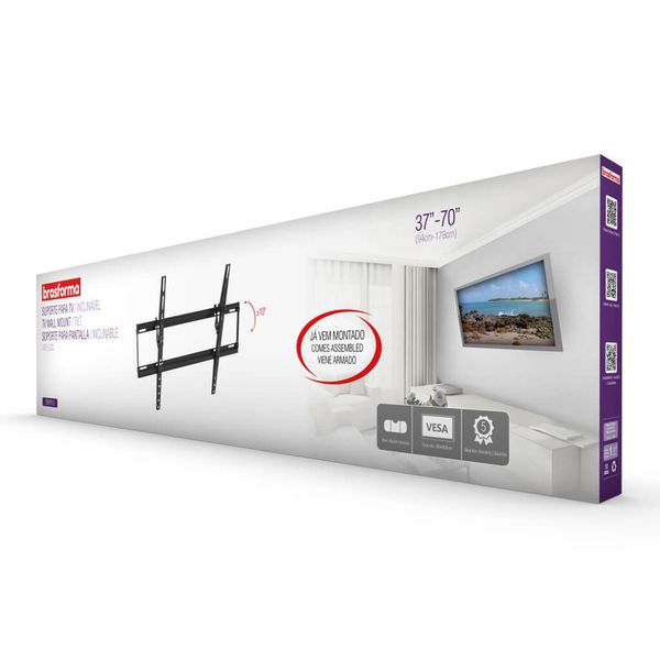 Suporte para TV de 37'' A 75'' Inclinável até 10ğ Sbrp615 Brasforma