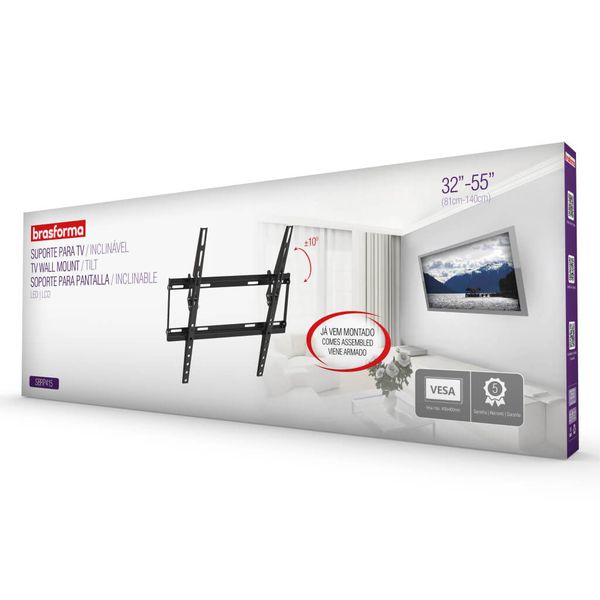 Suporte para TV de 32'' A 55'' Inclinável até 10ğ Sbrp415 Brasforma