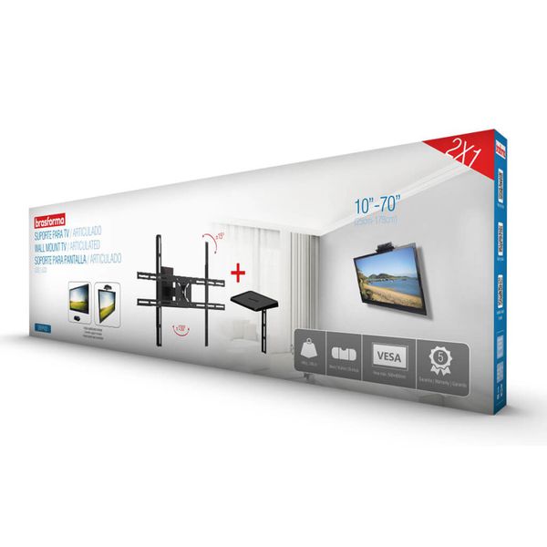 Suporte Articulado/Inclinável para TV Brasforma SBRP430 10'' - 70''