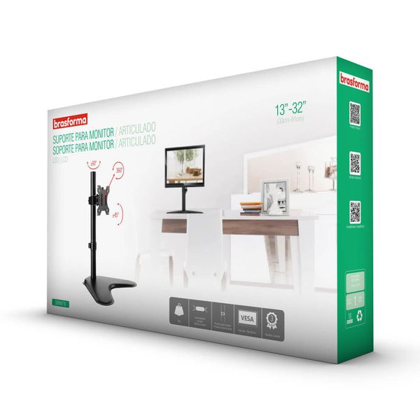 Suporte Articulado para Monitor de 13'' a 32'' SBRM710 Brasforma