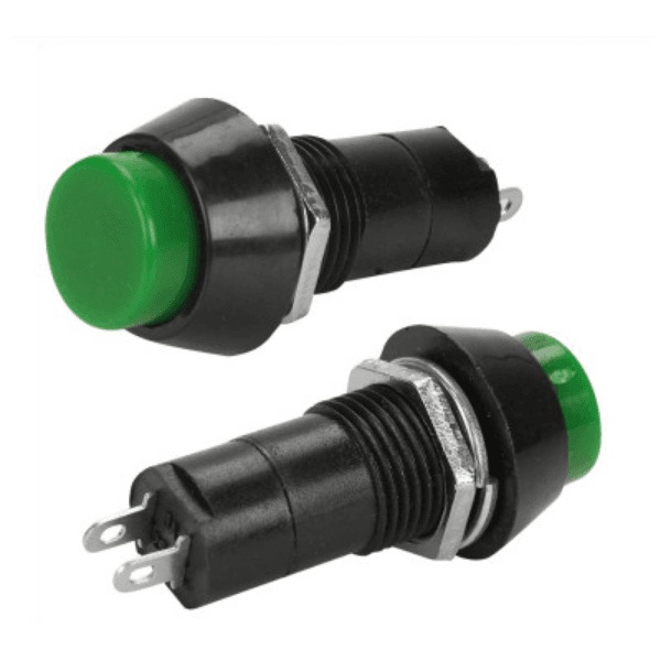 Chave Push Button NA 2A 2 Terminais Preto-Vermelho-Verde