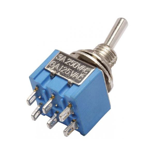 Chave HH ON/OFF (ON/ON) 2A 250V/ 3A 125V - 6 Terminais - 2 Posições