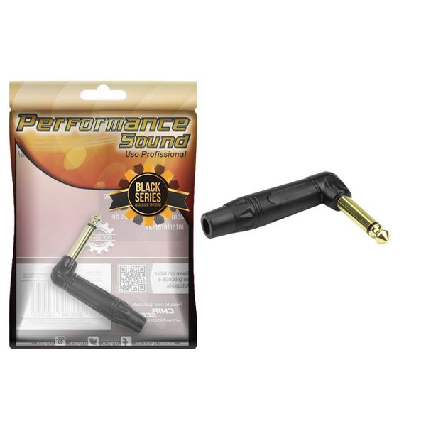 Plug P10 Mono Performance Sound 90 Graus Black Series Vermelho/Preto