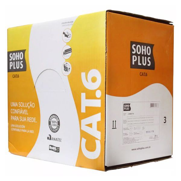 Cabo de Rede Utp Soho Plus Cat6 Caixa Com 305 Metros - Cinza - Furukawa