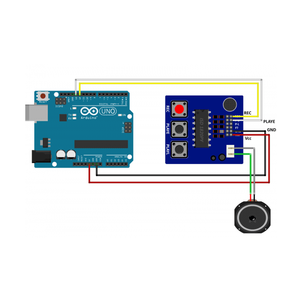 Modulo Gravador De Voz E Player Isd1820 C/ falante- Arduino