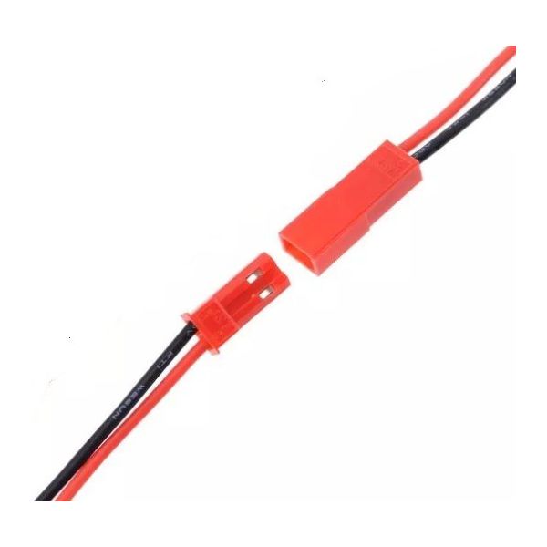 Conector JST Aeromodelismo - 2 vias polarizado - c/ rabicho 8 de cm