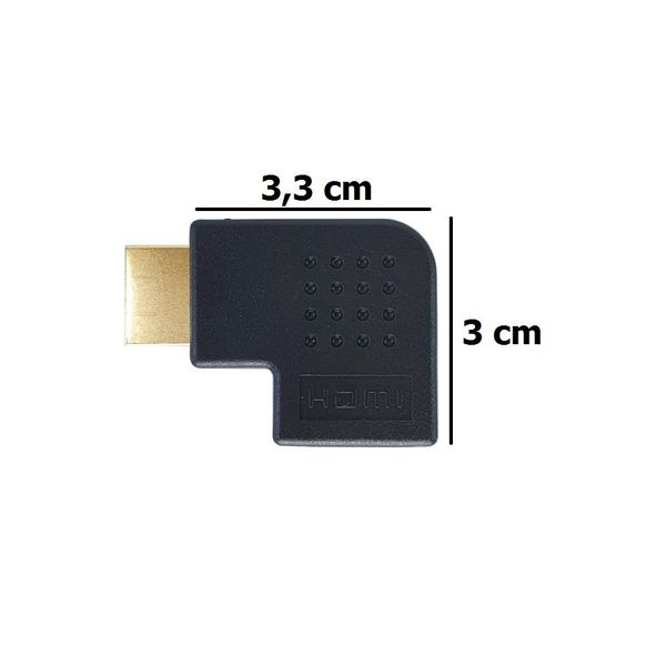 Adaptador HDMI 90ğ graus Lateral - 1.4/2.0